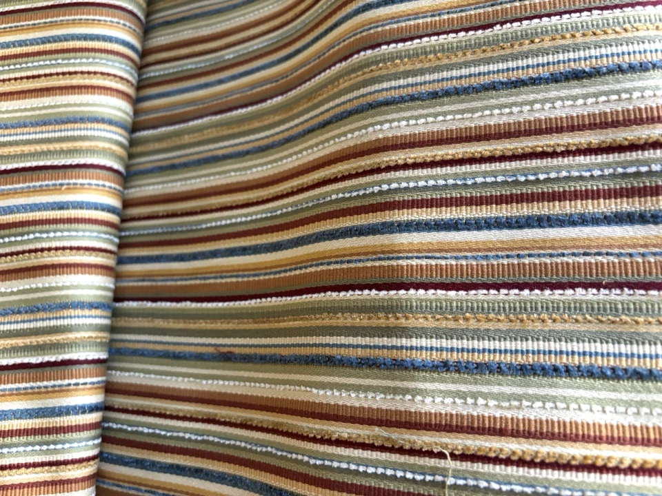 DESIGNER FABRIC REMANTS lot. woven Multi Stripe 25 Pieces - Image 1 of 2