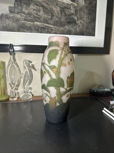 Große antike Arsall Französische Kamee Glas Vase - Bild 1 von 16