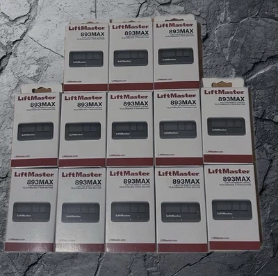 12 LiftMaster 893MAX 3 Button Visor Remote Control Garage Door Opener - Image 1 of 2