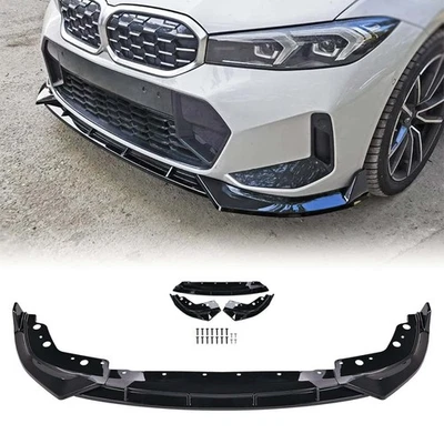 GT Style Gloss Black Front Bumper Lip Kit For BMW G20 LCI M340i 330i M Sport 23+ - Image 1 of 4