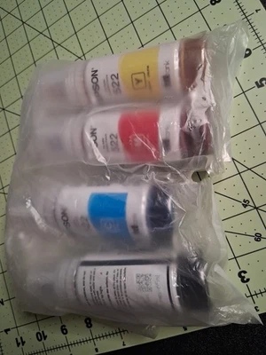 4 nuevas botellas de tinta genuina Epson 522 65 ml negras + envoltura retráctil de fábrica CMY sellada Foto 1 de 3