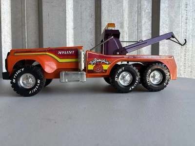 Vintage Nylint Toys Big Pumpkin Orange Wrecker Pressed Steel Tow Truck Ford 16" - Image 1 of 4