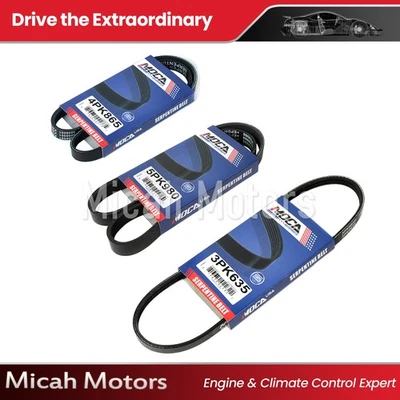 3X Serpentine Belt 3PK635 4PK865 5PK980 for 88-97 Toyota Celica Corolla 1.6 1.8L - Image 1 of 4