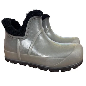 Ugg Raincloud Clear Waterproof Sherpa Lined Rain Boots Snow 1132070 Womens sz 8 - Picture 1 of 16