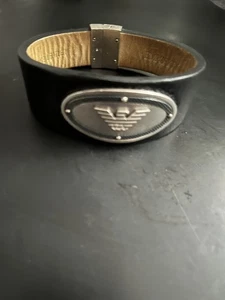 armani herren armband leder 925 silber vintage - Bild 1 von 5