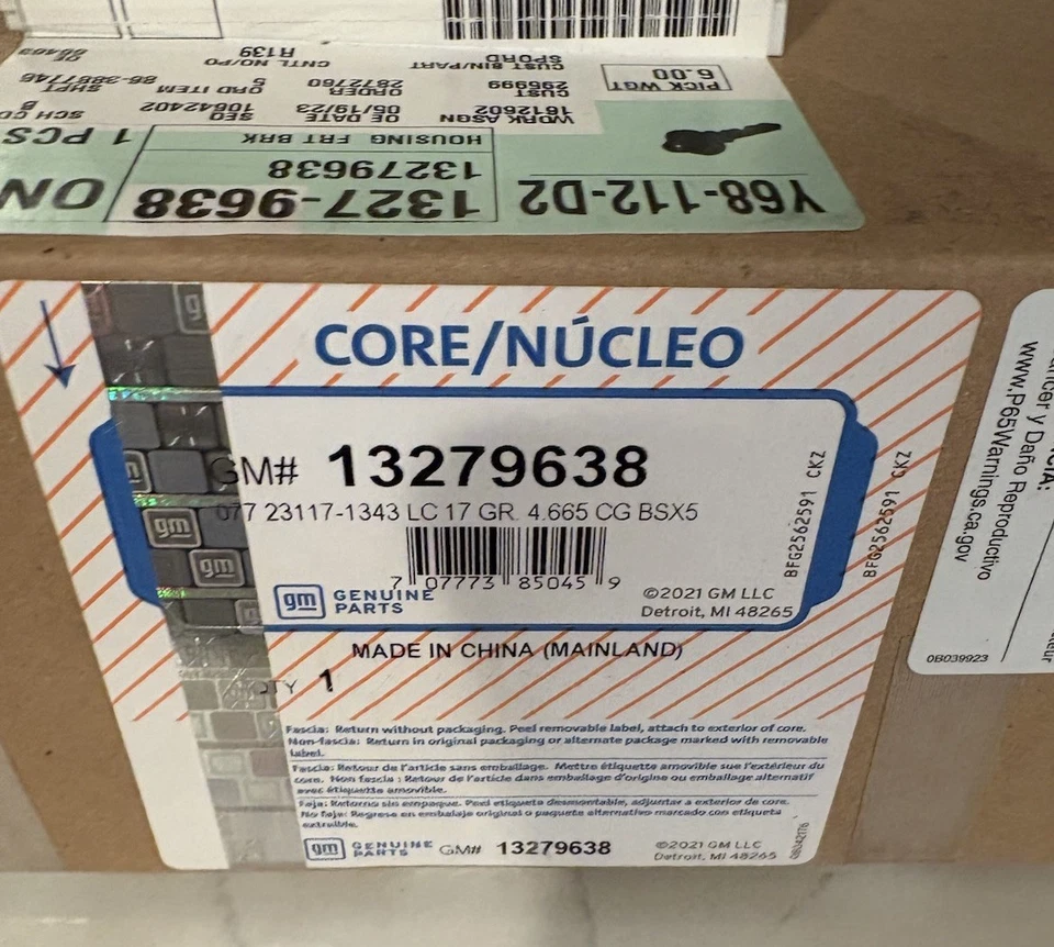 Genuine GM Front Driver Side Disc Brake Caliper Assembly 13279638 - Image 1 of 1