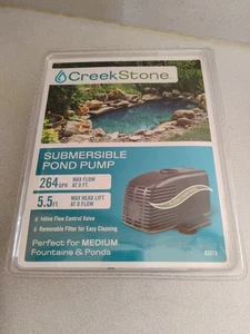 Creek Stone 264 GPH TAUCHBRUNNEN TEICHPUMPE 63313 brandneu versiegelt im Karton - Bild 1 von 4