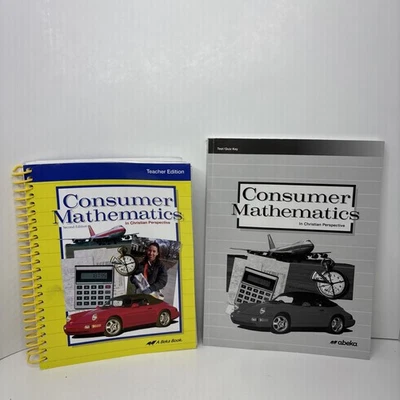 Abeka  Consumer Mathematics Teacher Edition & Test/Quiz Key Book Lot 2 - Image 1 of 4