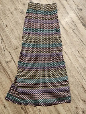 Saia maxi Missoni multicolorida listrada estampada malha M (42) - Imagem 1 de 4
