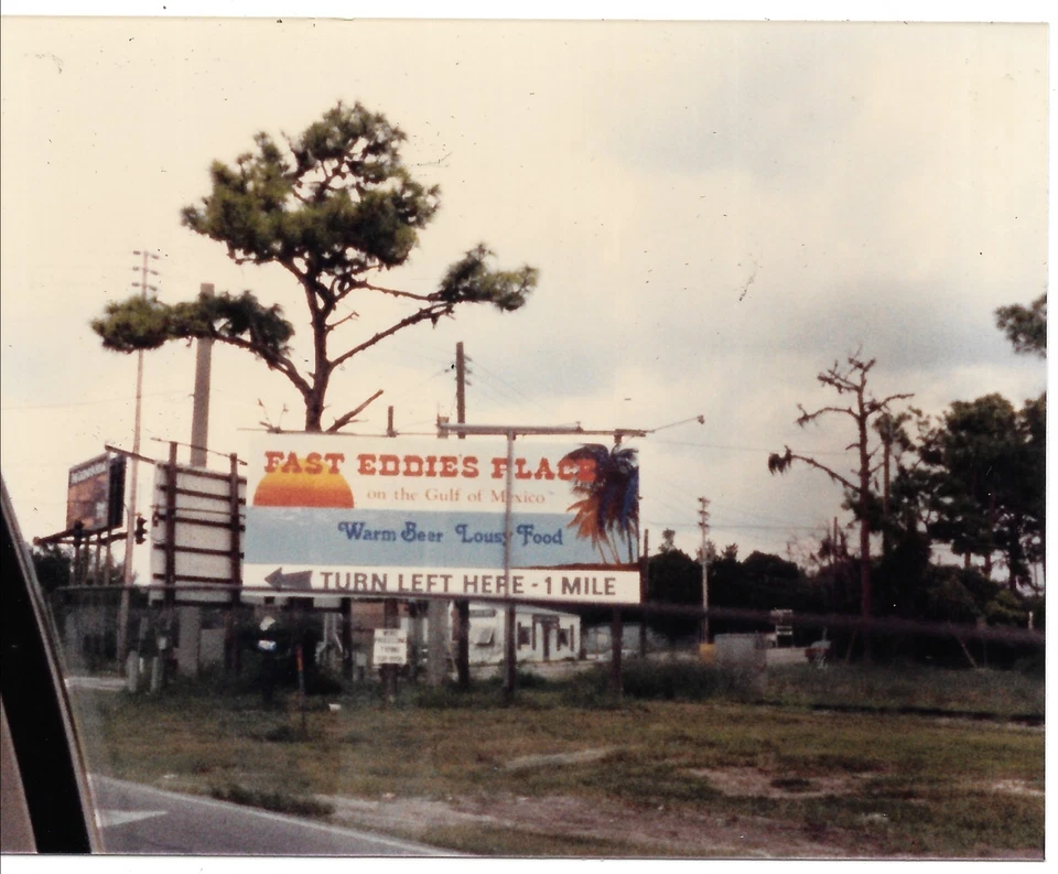 Placa de foto colorida vintage para restaurante Fast Eddie's Place 1988 Flórida - Imagem 1 de 1