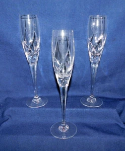 C7 - Mikasa Slovenia Crystal Olympus Fluted Champagne Glasses Lot of 3 - Picture 1 of 5