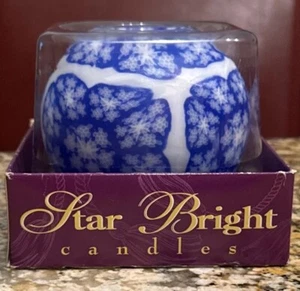 New Star Bright Blue Willow Candle Glows From Within As It Melts-Global Gift - Picture 1 of 6