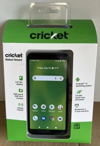 NEW SEALED Cricket Wireless Debut 32GB 5.5 HD Prepaid Green Frost Smartphone - Picture 1 of 7
