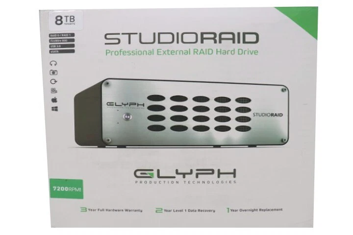 GLYPH SR8000 STUDIORAID 8TB 2-BAY USB 3.1 GEN 1 RAID ARRAY EXTERNAL HARD DRIVE - Image 1 of 1