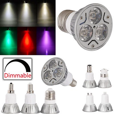 Dimmable 3W LED Spot Lights Energy Saving ES E27 SES E14 GU10 BC B22 Bulbs Lamps - Image 1 of 4