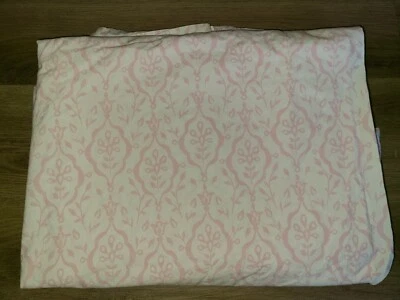 Pottery Barn Kids "Pink Floral Trellis" Full Flat Sheet - Image 1 of 4