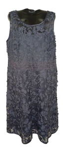 SIZE 18 WOMENS GREY SLEEVELESS AUTOGRAPH EVENING FORMAL LACE DRESS - Picture 1 of 2