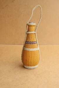 Demijohn Vintage Bottle Flask Plastic Wrapped French Country Retro Decor 1960s - Picture 1 of 9