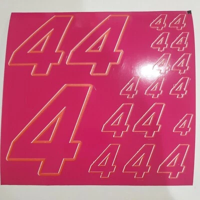 Plum w yellow/white #4 Racing Numbers Vinyl Decal Sheet -Nascar-GMC - Image 1 of 4