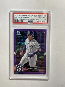 2018 Bowman Mega Box Gleyber Torres Purple Chrome #/250 PSA 10 - Picture 1 of 2