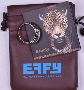 EFFY 0.925 + 18K Yellow Gold Dome Ring Size 8 - Picture 1 of 9