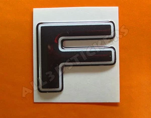 3D Stickers Resin Domed LETTER F - Color Black - 25 mm(1 inch) Adhesive Decal - Imagen 1 de 1