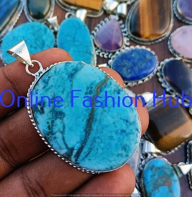 Lote de colgantes de piedras preciosas turquesa y mezcla chapados en plata 925 al por mayor joyería a granel Foto 1 de 4