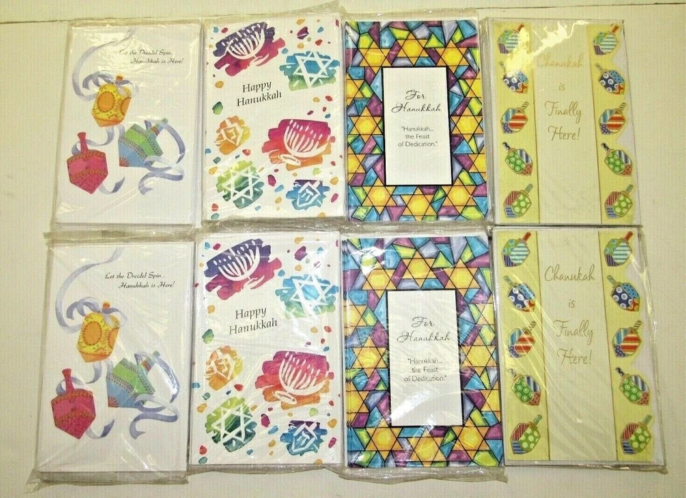 Surtido de 48 tarjetas de felicitación Hanukkah HC-003 Foto 1 de 2