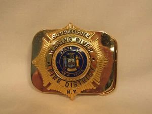 Vintage WADING RIVER NY New York Fire Department Commissioner Belt Buckle NYFD - Picture 1 of 4