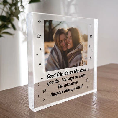 RED OCEAN Friendship Gift Personalised Photo Plaque Friends Are Like Stars Best Friend