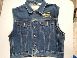Caesars Palace Vintage Campus Rugged Country Denim Vest - Embroidered - Size L - Picture 1 of 10