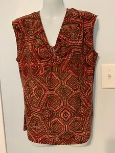 NWT Chaps Multi-Color Sleeveless Top with Keyhole Gathered Neckline Size P/XL - Picture 1 of 3