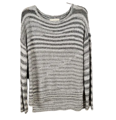 Suéter Loft Outlet M Negro Blanco Gris Rayas Ombre Preppy Boho Acogedor Cómodo Foto 1 de 4