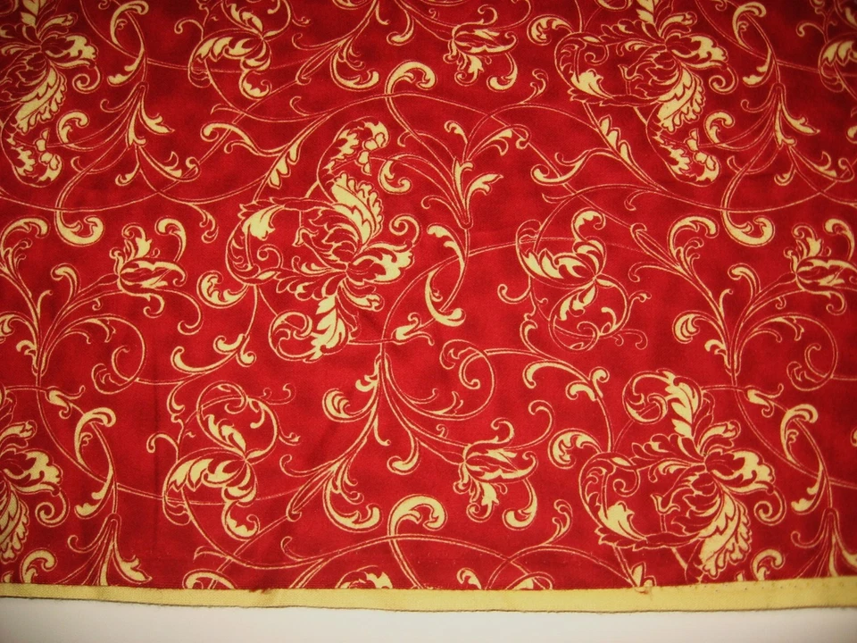 16" Christmas Presence by Maywood Studio Red & Cream Floral Swirl Flannel Fabric - Image 1 of 1