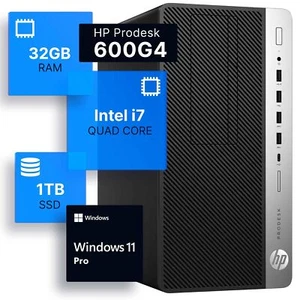 HP ProDesk 600G4 Desktop Computer Intel i7-8700 (3.4) 32GB DDR4 RAM1TB SSD w-11 - Bild 1 von 5