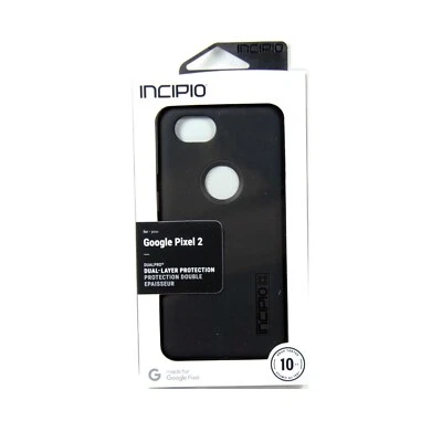 INCIPIO DUALPRO CASE FOR GOOGLE PIXEL 2 DROP SHOCK PROTECT BLACK NEW GG-015-BLK - Image 1 of 2