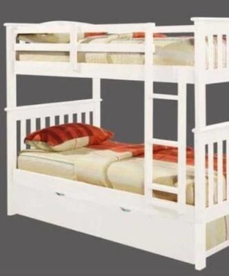 Eleanor White Bunk Bed with Trundle - Image 1 of 3