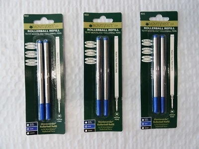 MONTBLANC BY MONTEVERDE ROLLERBALL PUNTO MEDIO Recambios AZUL 6 Pack NUEVO Foto 1 de 2