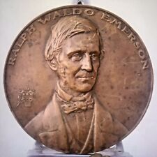 Ralph Waldo Emerson 7"  Cast Bronze Medallion Plaque Award of Author Naturalist