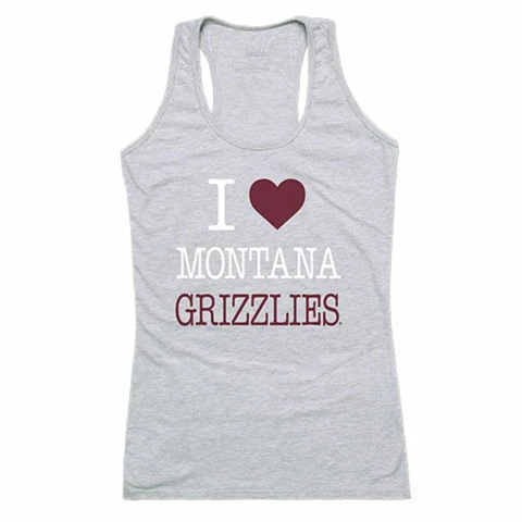 University of Montana Grizzlies Womens Love Tank Top Tee T-Shirt Heather Grey Cover