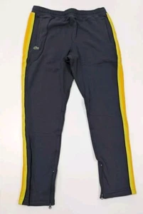 Mens Lacoste Live Joggers Sweatpants Blue Yellow/Orange Stripe Sz L - Picture 1 of 9