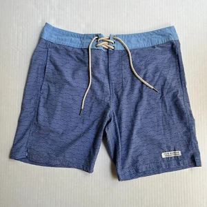 Fair Harbor Board Shorts Swim Trunk Mens 32 Blue Geometric Drawstring Surf - Picture 1 of 7