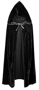 Mantello vampiro dracula nero con cappuccio adulti lungo velluto K.40011