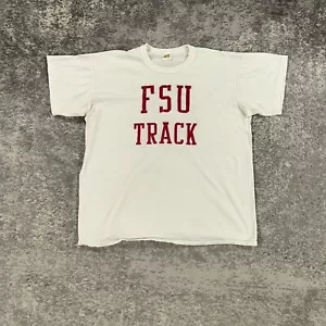 Vintage Florida State Seminoles Shirt Mens Large White Russell Athletic 70s USA - Picture 1 of 16
