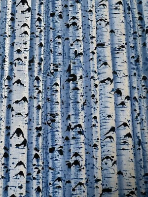 Fat Quarter Benartex Winter’s Pearl Birch Tree Ice Frost Snow 100% Cotton Fabric - Image 1 of 2