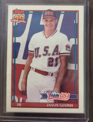 1992 Topps negociado béisbol Jason Giambi RC #45T equipo EE. UU. ¡Nuevo! Foto 1 de 2