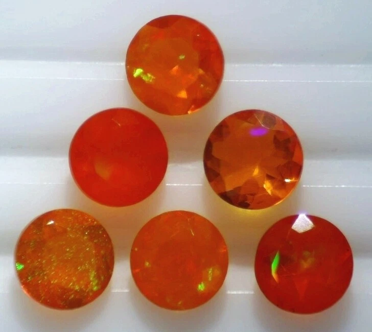 ÓPALO DE FUEGO 7,00 MM CORTE REDONDO TODO NATURAL SE VENDE POR PIEDRA F-311 Foto 1 de 1