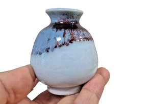 Korean Handcrafted Ceramic Vase (2.95"X1.38")-Pine Wood-Fired - Picture 1 of 11