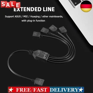 3-poliges Splitterkabel, Zubehör, RGB-Splitterkabel für Msi Asus Asrock LED-Stre - Afbeelding 1 van 8