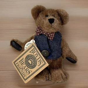 Boyd’s Bears Bearwear Collection Plüschbär Tier Denim Weste Fliege mit Etikett - Bild 1 von 14